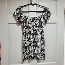 Urban Outfitters Women Dress Size Medium Black and White Butterfly Gothic