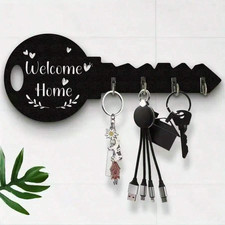 Wooden Key Holder Rack Wall Mounted Key Organ...
