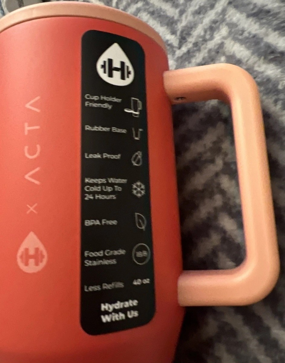 Hydrojug 40oz Traveler Tumbler x ACTA Peach Pop New In Box | eBay
