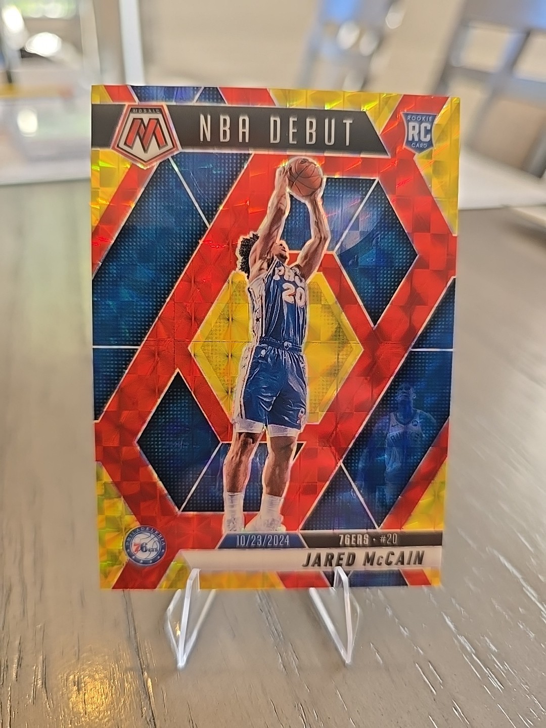 2024-25 Mosaic Jared McCain NBA Debut #263 Choice Fusion Red & Yellow /75 🔥