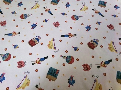 Tossed Toys Fabric by Past & Presents 1996 Daisy Kingdom. Approx. 35x44. A25-984