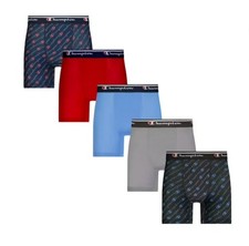 Champion Boys 5-Pack Performance Boxer Brief Size S 6/7 Dress Blues Logo Small