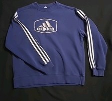 Vintage 90s Adidas Spell Out, Y2K Box Adidas Crewneck Sweatshirt, Youth Large