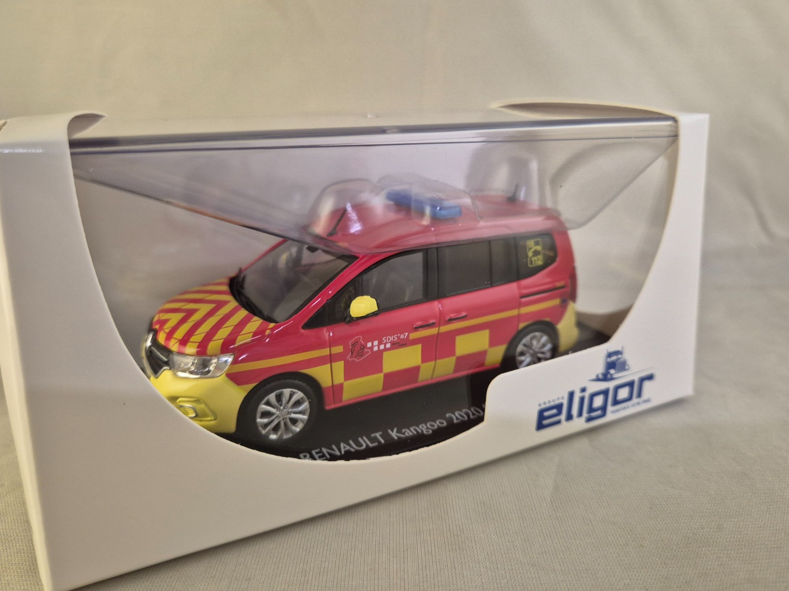 Renault Kangoo DSIS Pompiers 1/43 Eligor 101668 miniature de collection en métal rouge