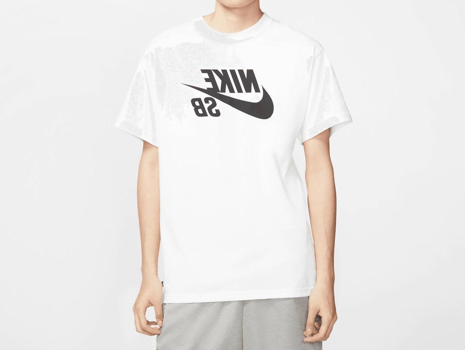 Nike Men's Sb Hbr Logo Skate T-Shirt White