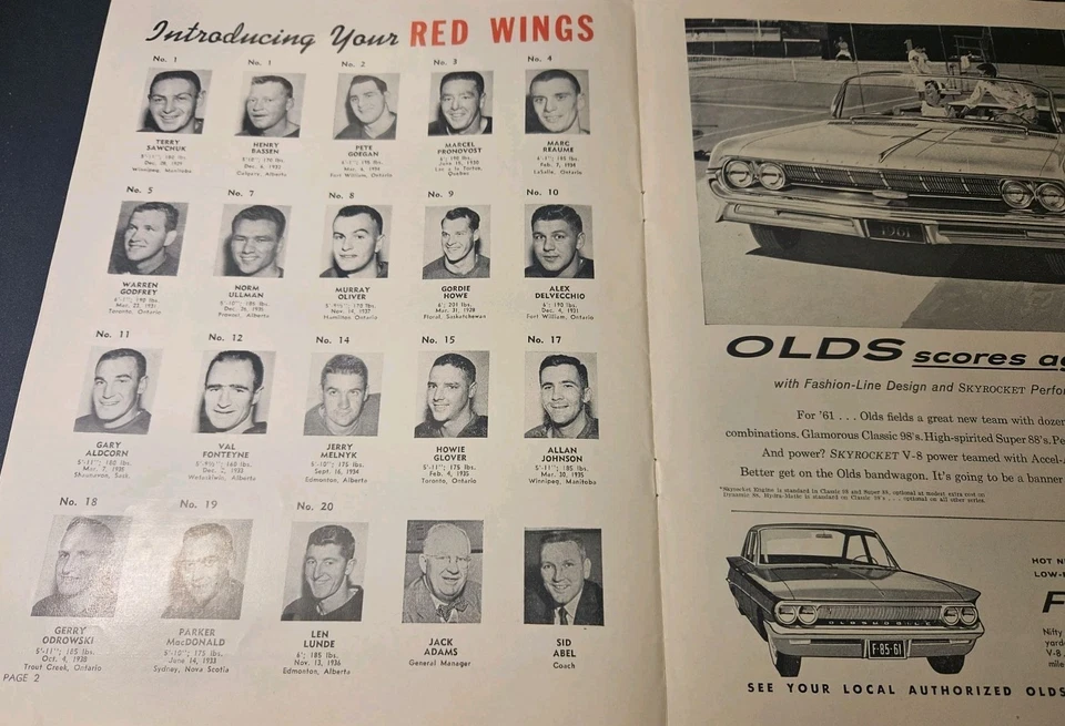 60-61 Detroit Red Wings VS Montreal Canadiens Program 🔥🔥🔥 Excelente Estado - Imagem 3 de 4