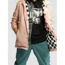  A1 Art Class Girls Pink Windbreaker Jacket Checkered Liner Size XL 14/16 