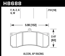 Fits Hawk Alcon / AP Racing / Baer HPS Brake Pads
