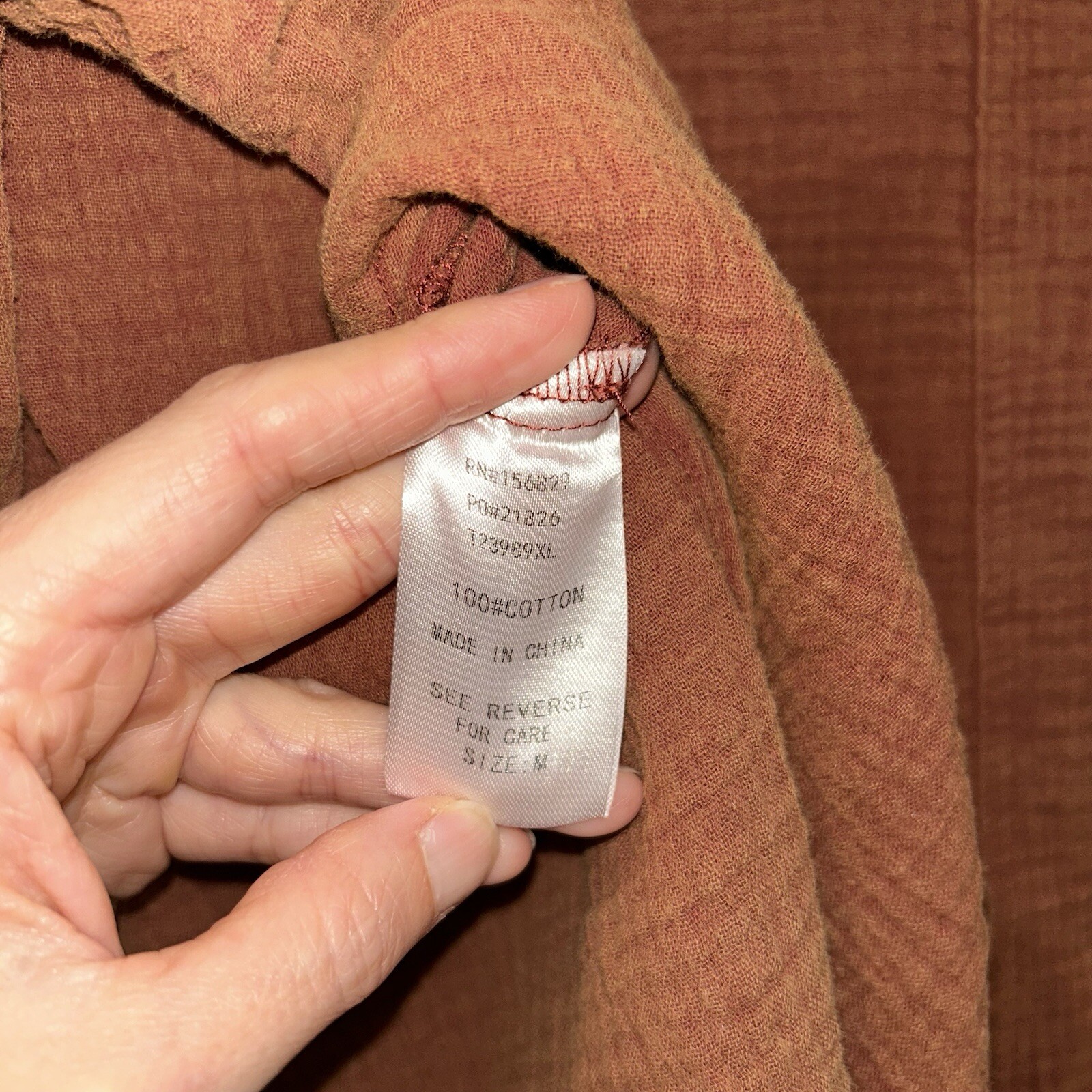 White Birch Rust Button Down Top Women’s Medium - image 9