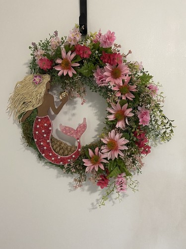 Gorgeous Pretty In Pink Mermaid Wreath