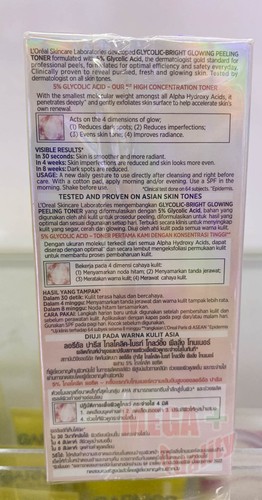 Loreal Glycolic Bright Glowing Peeling Toner Smooth And Glow in 30 sec. 65ml. - Picture 8 of 8