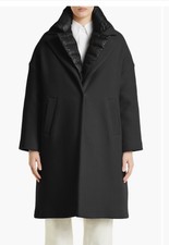 Herno 3-in-1 Face Wool Blend Coat Removable Down Linen Black It 46 Us 10 $1855