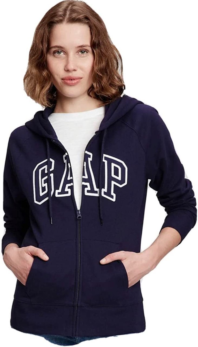 GAP Womens Fleece Arch Logo Full Zip Hoodie | eBay