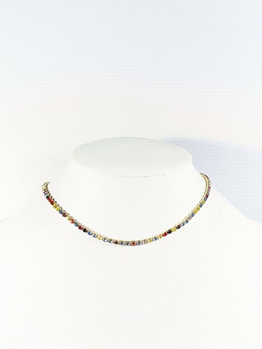 Rainbow Rhinestone Choker Necklace 16 