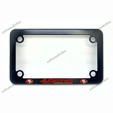 San Francisco 49ers Motorcycle License Plate Frame - Black Powder Coated Metal