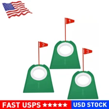 Golf Hole Putting Cup Aids 3 Pcs Training Putters with Plastic