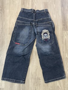 Rare Vintage 90s Jnco Black Denim Jeans Mens 34x30 Indian Skull Skater Baggy | eBay