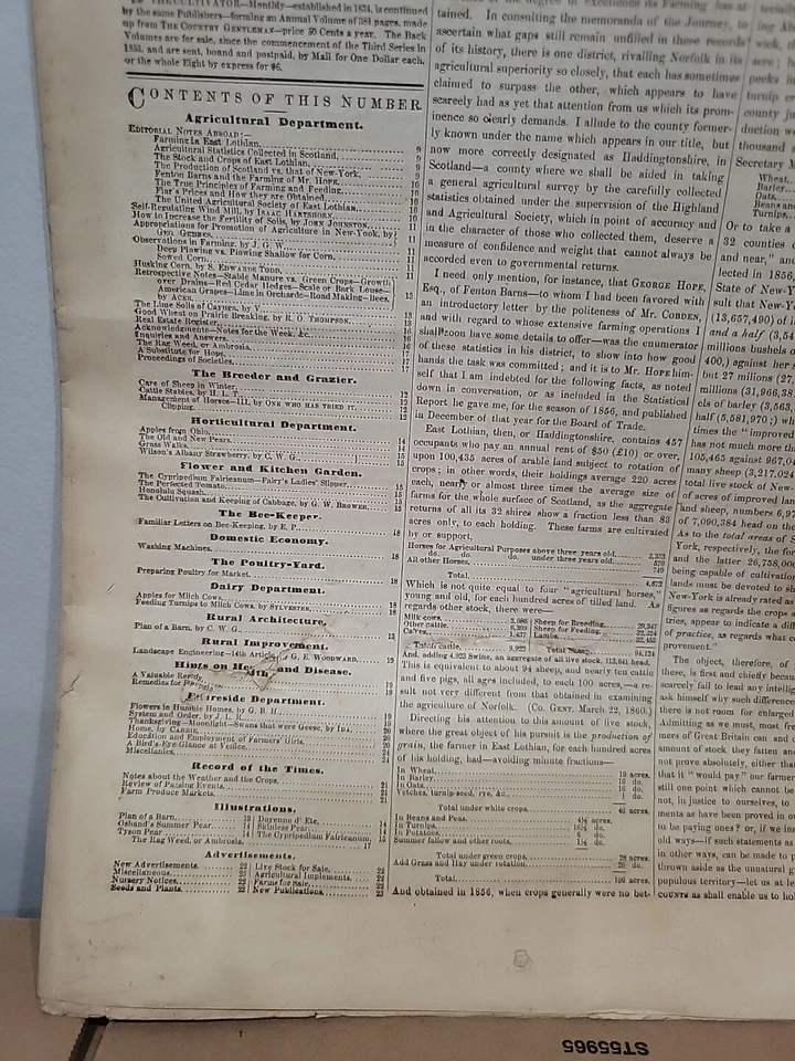 The Country Gentleman January 3, 1861 Civil War Era Magazine Complete Loose - Image 3 of 4