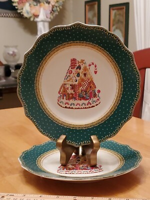 Robert Stanley Home 2022 8.5" Dessert Plates Gingerbread House Set of 2 ...