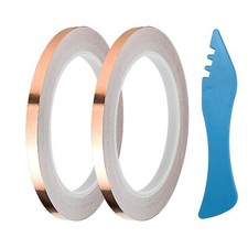 7/32 Inch Silver Backed Copper Foil Tape 2Rolls for Stained Glass,36 Yards