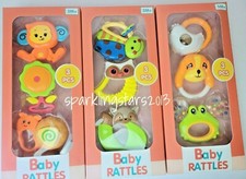 3pcs Baby Rattle Toy Set Infant Baby Toy Gift Set Easy Grip Activity Toys Gift