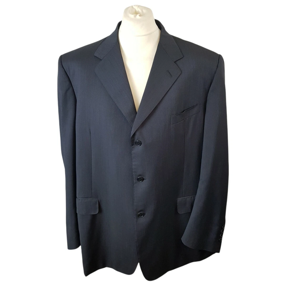 CANALI Mens Blazer Jacket Grey Size 52 Pure Wool Super 120s Double Vent Italian