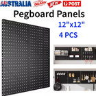4X Metal Pegboard Set Wall-Mounted Storage Board Jewelry & Garage Tool Organizer