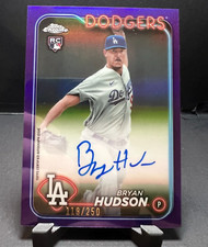 2024 Topps Chrome Bryan Hudson Auto Purple Refractor – /250 Bryan Hudson