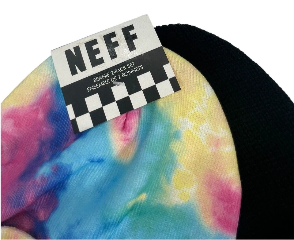 Pack de 2 sombreros Neff multi-tie-dye negros talla única Foto 3 de 4