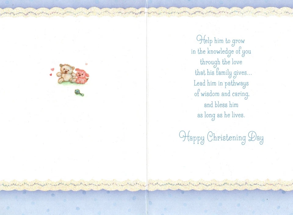 Tarjeta de felicitación Christians Godson bautizo ahijado bebé Mary Hamilton sello Foto 2 de 3