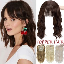 Hair Topper Full Head Clip In Hair Extensions with Bang Toupee Real as Human USA
