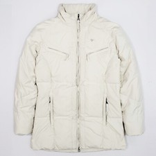 CHERVO Down Padded Quilt Jacket Zip Coat Windrock Thumb Hole Ivory It46 F42 L-XL
