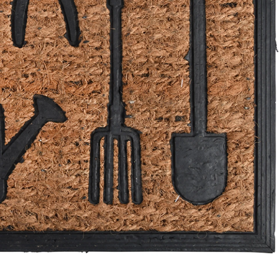 Fußmatte aus Gummi und Kokosfasern, im dekorativen Gartenwerkzeug design - Bild 2 von 2