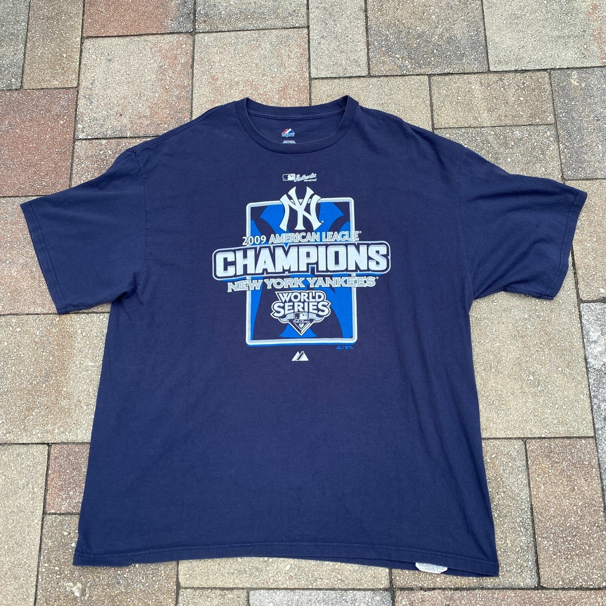 New York Yankees 2009 American League Champions AL World Series 2XL Blue T  Shirt