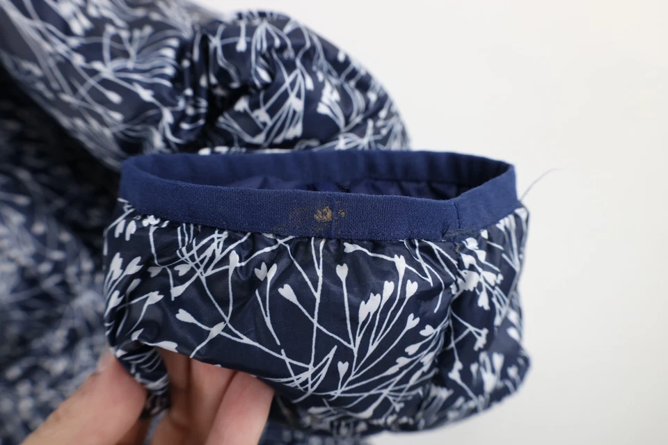 Lands End Womens 2XL XXL Duck Down Insulated Flower Full Zip Puffer Jacket Blue - Image 4 of 4