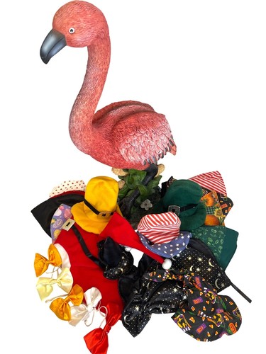 Pink Flamingo Dress Up 9 Holiday Outfits Porch Garden Yard Outdoor Indoor READ - Picture 2 of 20