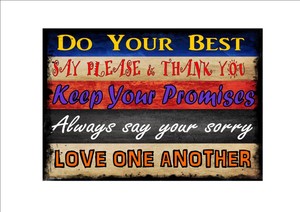 Kitchen Rules Sign House Rules Novelty Wall Plaque Sign Fun