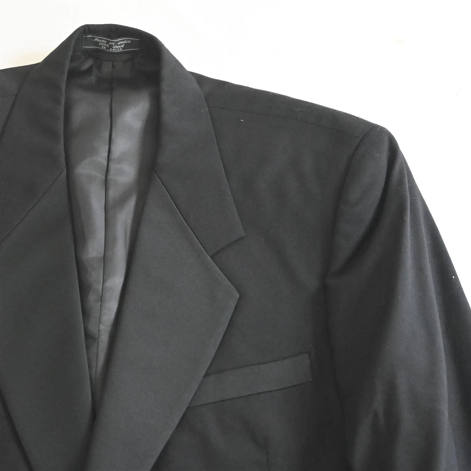 Jeffrey Banks 44R 36x34 Negro 100% Lana Hombre Chaqueta Pantalones Esmoquin Foto 3 de 4