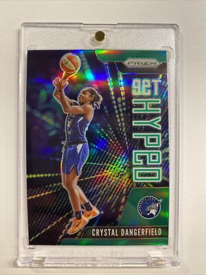 Crystal Dangerfield /G Lynx 2021 Panini WNBA Get Hyped Green Prizm #7