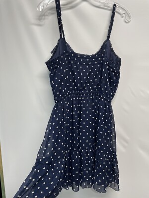 Hollister Fit & Flare Blue Polka Dot A Line Mini Dress Lined Juniors Vtg.  S/M | eBay