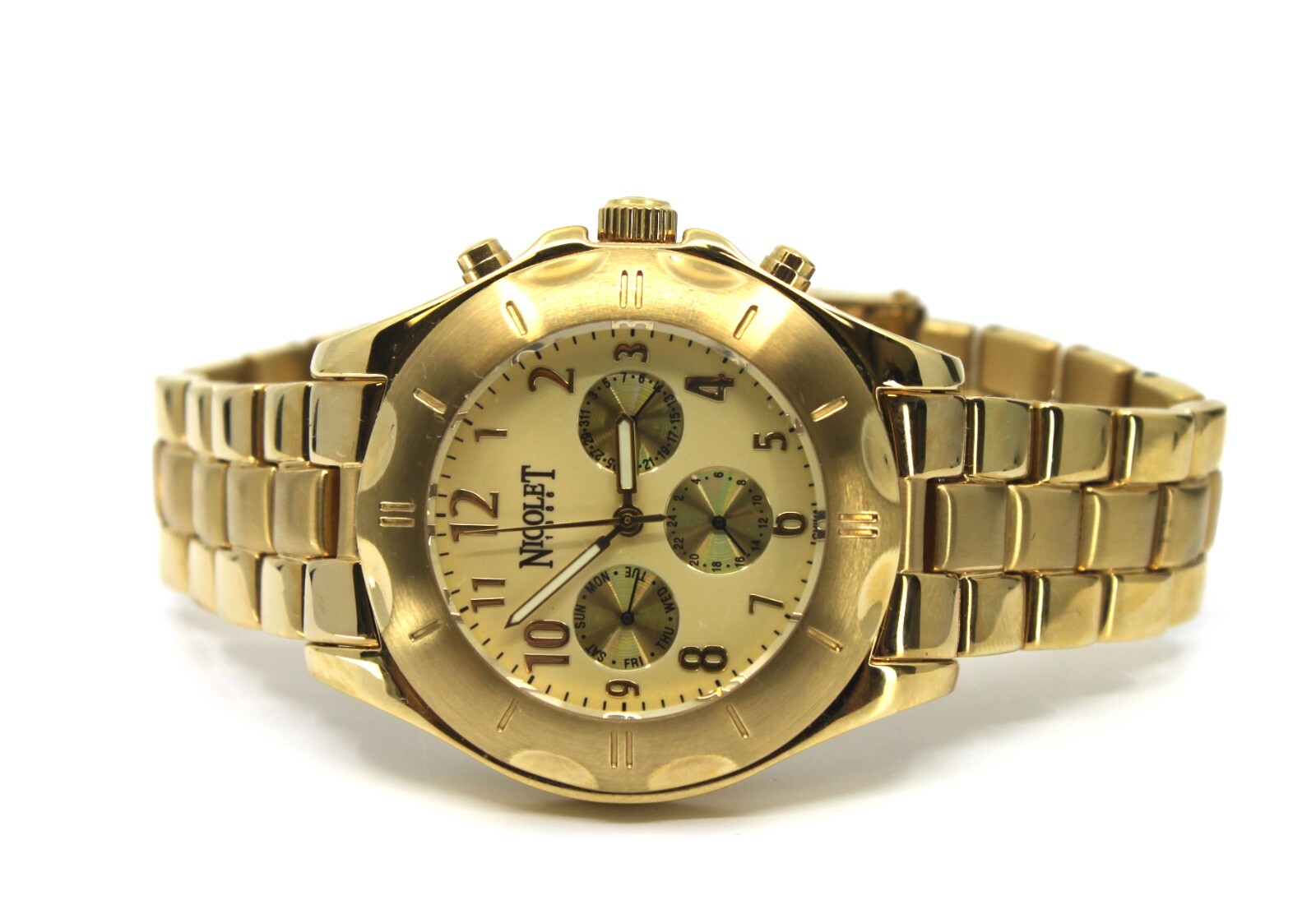 Nicolet Wrist Watch Stainless Steel Gold Tone Automatic 1886 NT322025 Men's image 3