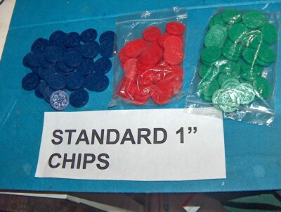 SEQUENCE game 135 Chips red blue green 1'' disks sequence game replacement parts