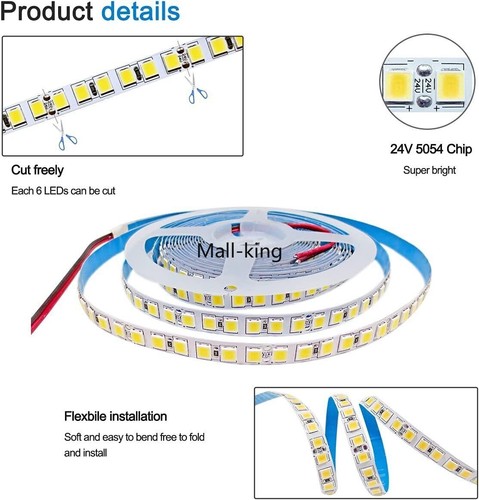 5M 24V LED Strip Lights 3000K 4000K 6000K LED Light Strips SMD 5054 IP20 600LEDs - Picture 4 of 33