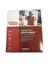 NEW Gloss Inkjet Photo Paper Multi-Project 8.5" X 11" 25 Sheets Acid Free 8 mm