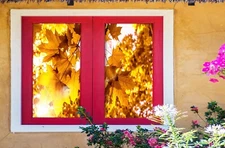 3D Maple Leaf A930 Window Film Print Sticker Cling Stained Glass UV Sinsin