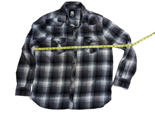 Route 66 Original Men's Long Sleeve Snap Button Plaid Flannel Cotton Shirt Sz L - Picture 16 of 18