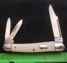Kinfolks Reproduction Small Whittler Knife, Smooth White Composite Handles "