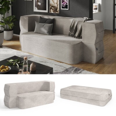 Sofa Lille Beige 190 cm mit Schlaffunktion Vicco