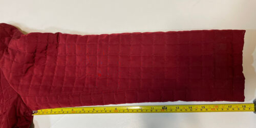 Women Quilted Winter Coat sz M Holiday Red Zip Pocket Jacket Career Work Casual - Picture 10 of 11