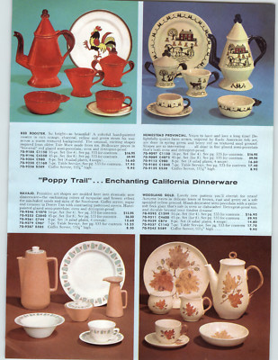 1960 PAPER AD Red Rooster Poppy Trail Navajo Woodland Gold China Dinnerware